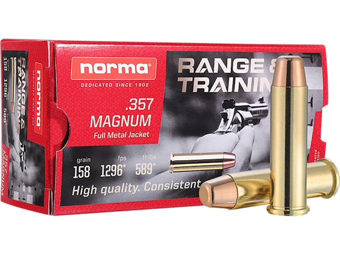 New Norma Range & Training 357 Magnum Ammo 158 Grain Full Metal Jacket 500 rounds