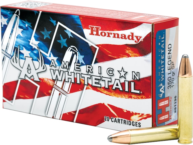 New Hornady American Whitetail 350 Legend Ammo 170 Grain Hornady Interlock Jacketed Soft Point 300rounds New Hornady American Whitetail 350 Legend Ammo 170 Grain Hornady Interlock Jacketed Soft Point 300rounds - Ammunition - Indiana Gun Shop