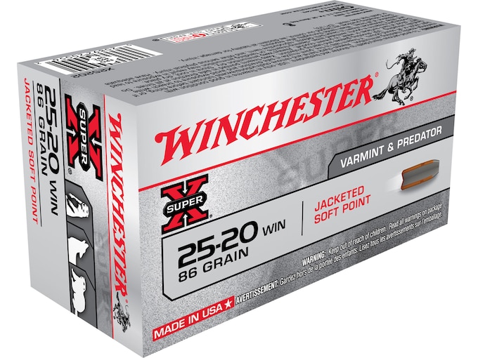 Winchester Super X 25-20 WCF Ammo 86 Grain Jacketed Soft Point Box of 50 For Sale Winchester Super X 25-20 WCF Ammo 86 Grain Jacketed Soft Point Box of 50 For Sale - Ammunition - Indiana Gun Shop