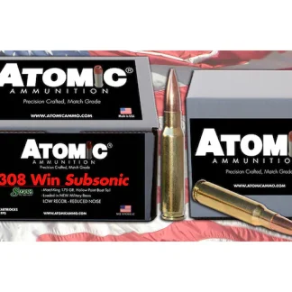 Shop Atomic Ammunition Match Subsonic 308 Winchester Ammo 175 Grain Sierra MatchKing Jacketed Hollow Point Box of 100 - Ammunition | Indiana Gun Shop