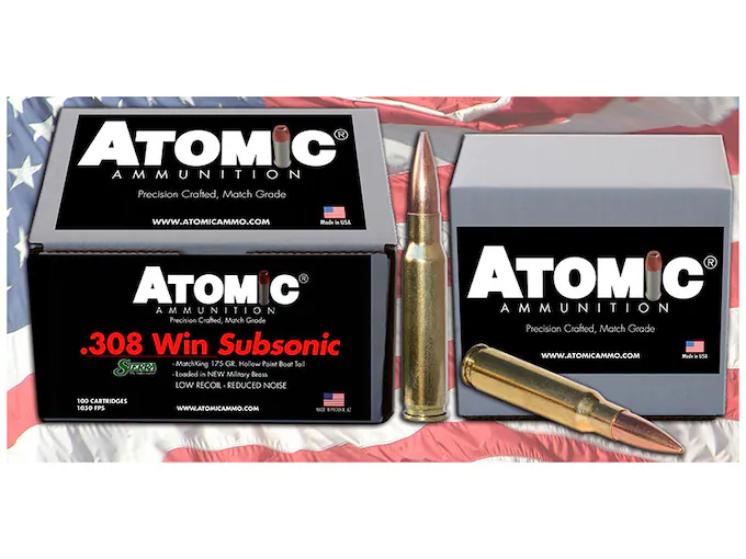 Shop Atomic Ammunition Match Subsonic 308 Winchester Ammo 175 Grain Sierra MatchKing Jacketed Hollow Point Box of 100 Shop Atomic Ammunition Match Subsonic 308 Winchester Ammo 175 Grain Sierra MatchKing Jacketed Hollow Point Box of 100 - Ammunition - Indiana Gun Shop