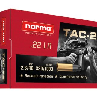 Authentic Norma TAC-22 Ammunition 22LR 40 Grain Lead Round Nose - Rifles | Indiana Gun Shop