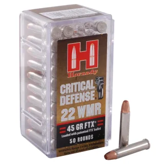 Authentic Hornady Critical Defense 22 Winchester Magnum Rimfire (WMR) Ammo 45 Grain Hornady FTX Polymer Tip - Glock Switches | Indiana Gun Shop