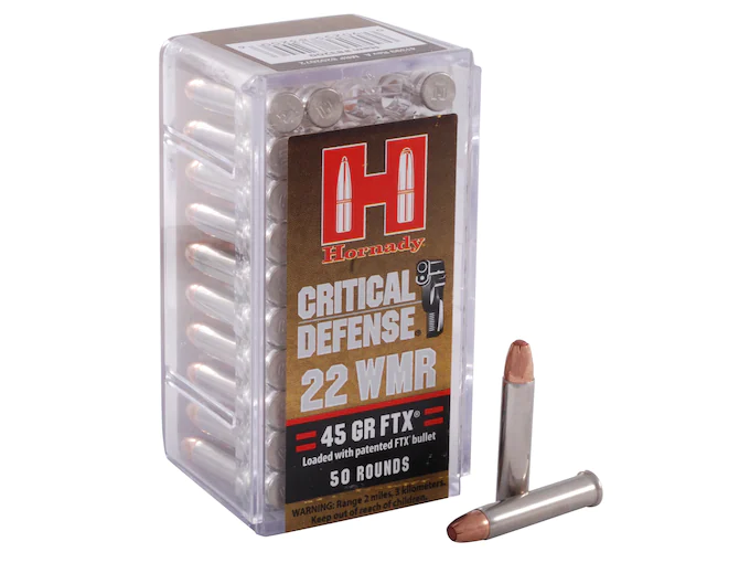 Authentic Hornady Critical Defense 22 Winchester Magnum Rimfire (WMR) Ammo 45 Grain Hornady FTX Polymer Tip Authentic Hornady Critical Defense 22 Winchester Magnum Rimfire (WMR) Ammo 45 Grain Hornady FTX Polymer Tip - Glock Switches - Indiana Gun Shop