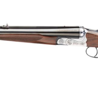 Rizzini USA 7001416 Rhino Express  Full Size 416 Rigby 2rd 23″ Gloss Blued Steel Barrel, Coin Anodized Silver Engraved Steel Receiver, Oiled Turkish Walnut Fixed w/Pistol Grip Wood Stock, Ambidextrous - Single Shot Rifles | Indiana Gun Shop
